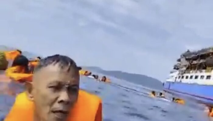 KM Barcelona Terbakar di Perairan Pulau Talise, Penumpang Panik Lompat ke Laut