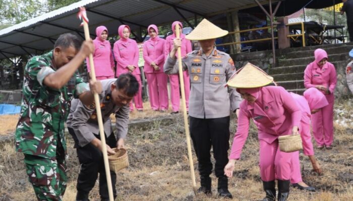 Lawan Isu Krisis Pangan Global, Polres Trenggalek Sulap Lahan Depan Mako Jadi Lumbung Jagung dan Ternak