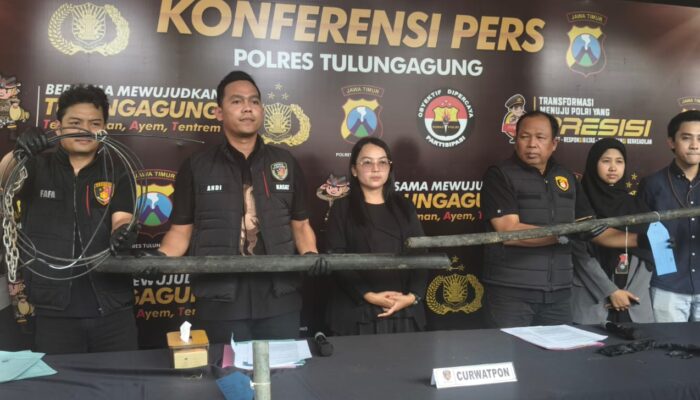 Polres Tulungagung Gulung Sindikat Pencuri Kabel Telepon, 10 Tersangka Terancam 7 Tahun Penjara
