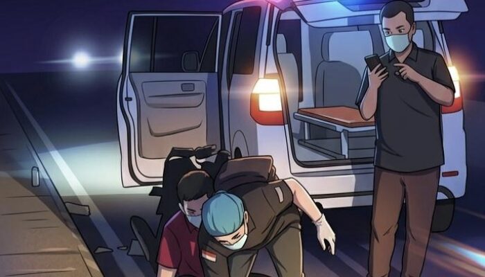 GEGER! Laka Beruntun di Gerbang Desa Pucunglor Tulungagung, Satu Pengendara Tewas Tergencet