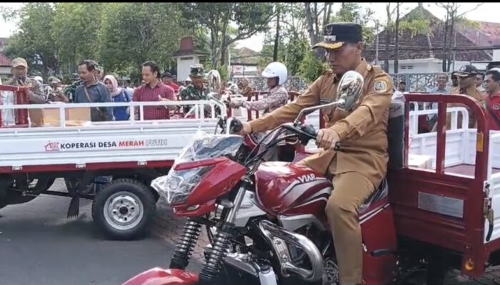 Genjot Operasional Koperasi Merah Putih, Pemkab dan Kodim Tulungagung Salurkan Armada Roda Tiga
