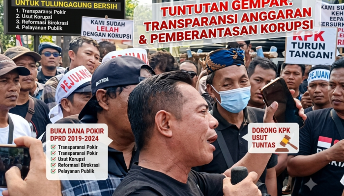 TUNTUT TRANSPARANSI POKIR! Ratusan Massa GEMPAR Kepung DPRD Tulungagung, Desak KPK Turun Tangan