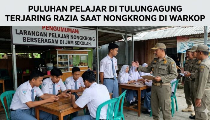 Puluhan Pelajar di Tulungagung Terjaring Razia Satpol PP Saat Asyik Nongkrong di Warkop