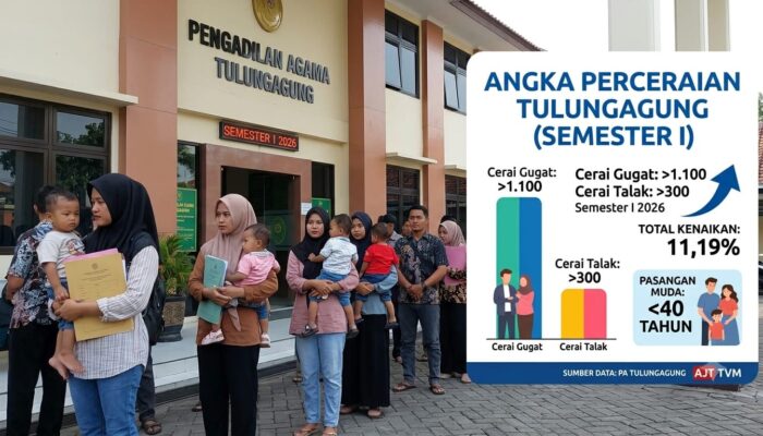 Fenomena Pasangan Muda Tulungagung: Semester I 2026, Angka Perceraian Melonjak Naik 11,19 Persen