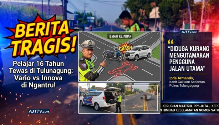 Tragis! Pelajar 16 Tahun di Tulungagung Tewas Usai Vario vs Innova di Ngantru, Polisi Buka Suara