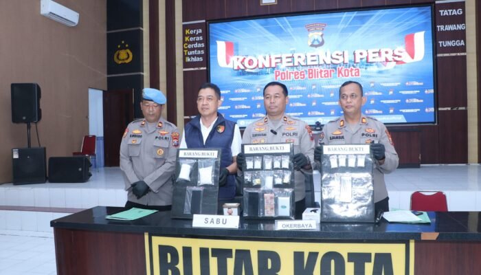 Polres Blitar Kota Ungkap Lima Kasus Narkoba dan Okerbaya, Sita 85,75 Gram Sabu dan 1.686 Pil Dobel L
