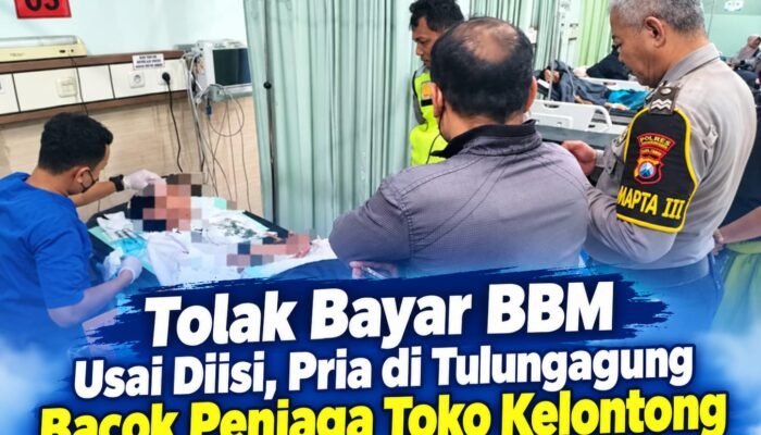 Tolak Bayar BBM Usai Diisi, Pria di Tulungagung Bacok Penjaga Toko Kelontong