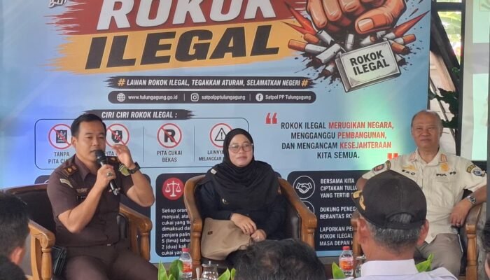 Cegah Peredaran Rokok Tanpa Cukai, Satpol PP Tulungagung Gembleng Perangkat Desa Ngantru dan Kedungwaru